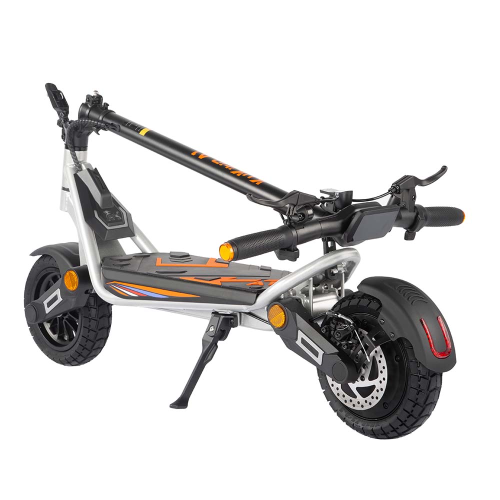 Kukirin A1 folding electric scooter full folded side view