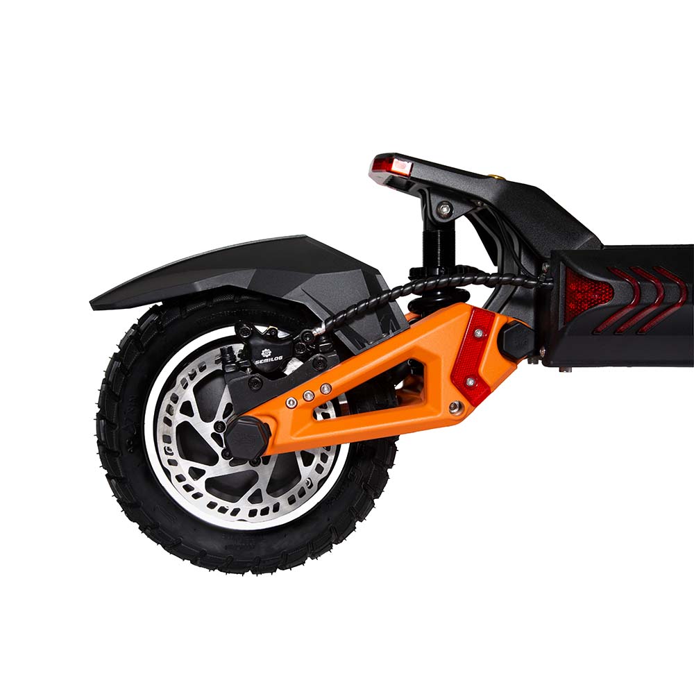 Kukirin G3 Pro e-scooter rear wheel side view, 2400W motor, 1000Wh battery, 80km range for adults